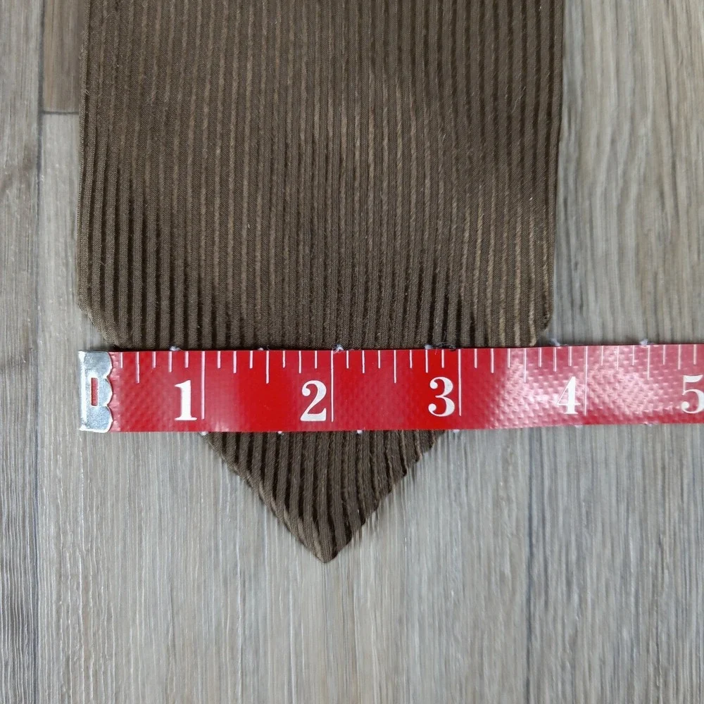 Vtg Emporio Armani Silk Necktie Brown Striped Business Formal Career Menswear